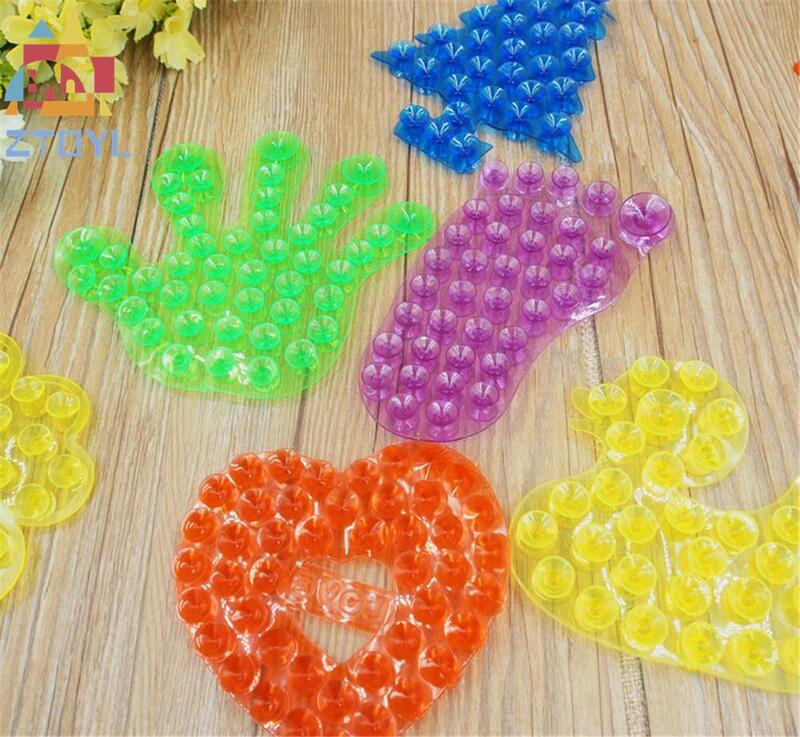 ZTOYL 10pcs Strong Double Sided Suction Palm PVC Suction Cup, Double Magic Plastic Sucker Bathroom toys kid palm of hand