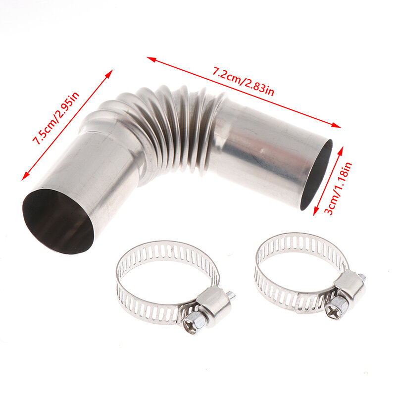 1Set 24mm Elbow Pipe Air Parking Heater Exhaust Tube Elbow Connector With Clip For Boats Heater Car Heating Parts