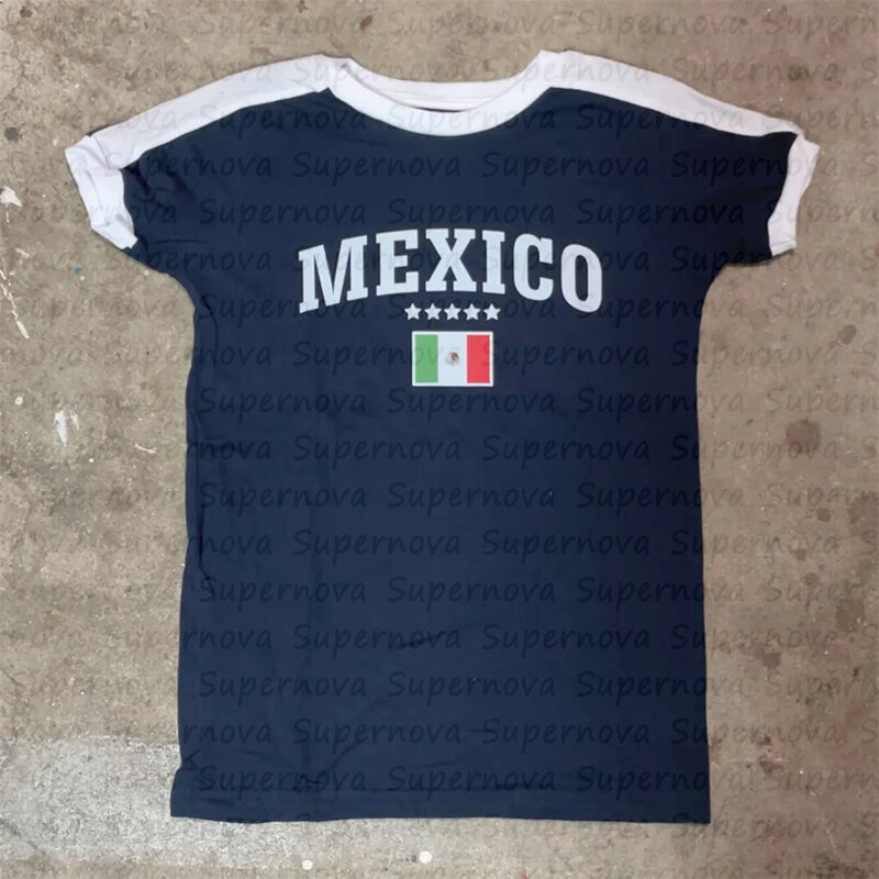Y2k летние топы и футболки, укороченные топы в стиле Харадзюку, модные женские топы 2023, готическая одежда, топы, Женская Мексиканская эстетика
