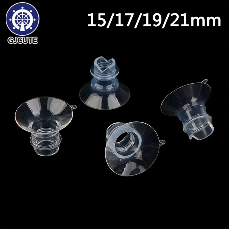 Bomba Wearable do silicone do leite materno, inserções da flange, conversor do protetor do peito, peças de reposição, 15mm, 17mm, 19mm, 21mm