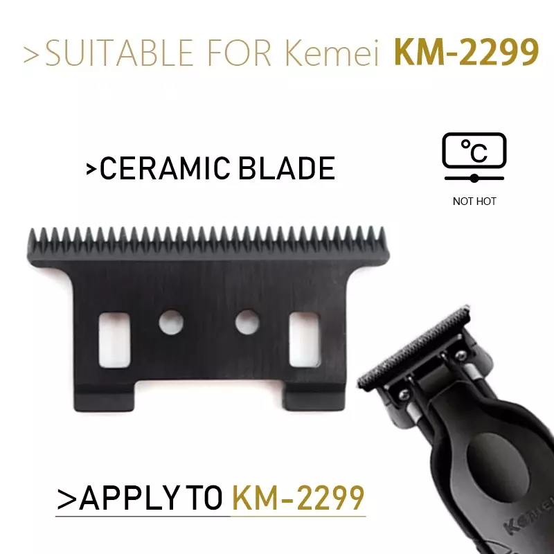 Kemei KM-2299 클리퍼용 정품 교체 이동식 블레이드, 전문 헤어 트리머, 커팅 나이프 헤드 부품 액세서리