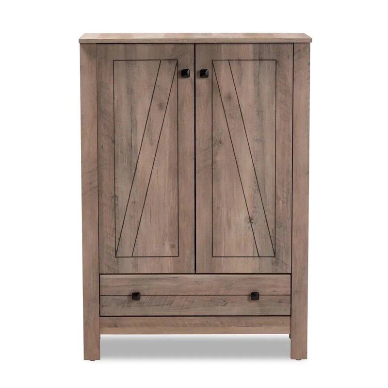 Shoe Cabinets, Derek Modern and Contemporary Transitional Natural Oak Finished Wood 1-Drawer,  Shoe Rack, Shoe Cabinet