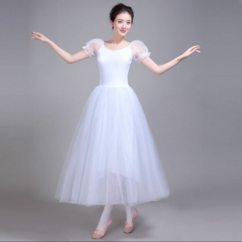 Балетная юбка-пачка с пышными рукавами, Белый лебедь, озеро, балетный костюм, платье для девочек, Женский костюм на Хэллоуин, детское танцевальное платье
