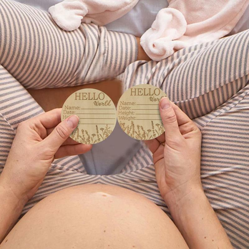 Wygrawerowane statystyki urodzeń znak nowonarodzonego zapowiedź powitalna karta dziecka DIYA drewniana karta prezent porodowy karta sceniczna dla dziecka