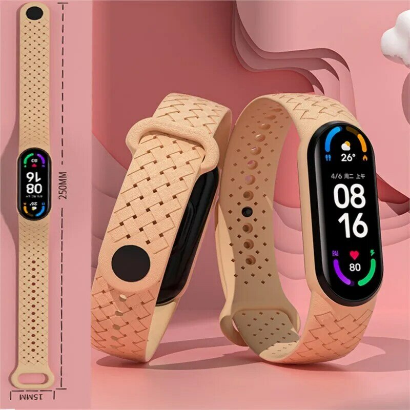 Gelang untuk Xiaomi Mi Band 7 6 5 Gelang Jam Tangan Silikon Kepang Jam Tangan Pintar Olahraga Gelang Pengganti Korea Mi Band 5 4 3 Tali