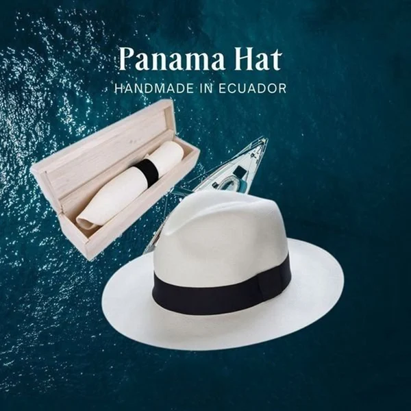 Chapéu Panamá Sol Clássico Ajustável para Homens e Mulheres, Chapéu de Palha de Praia Artesanal, Capa Proteção UV, Chapéu Panamá, In UV400