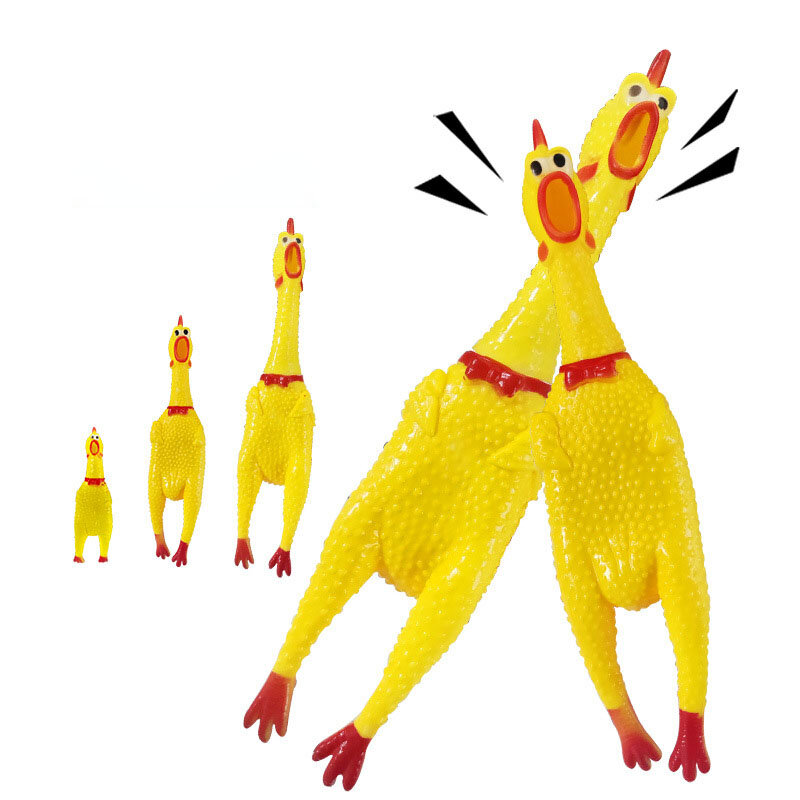 1 szt. Zabawny antystresowy figlarne zabawki wrzeszczący kurczak artykuły dla zwierząt miękka zabawka dźwiękowa plastikowy kreatywny piszczący prezent