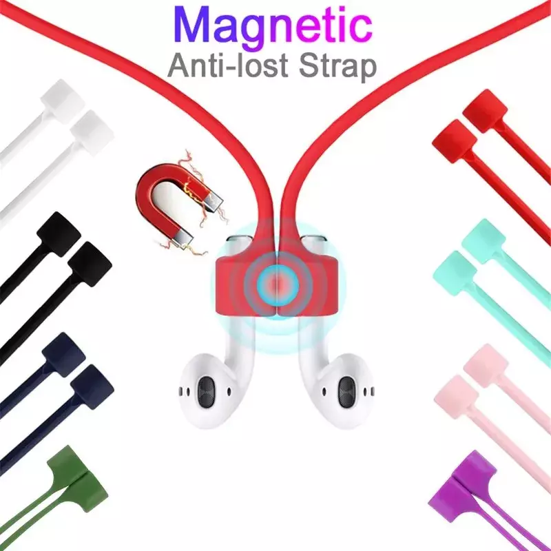 Écouteurs à Corde Magnétique Anti-perte en Silicone Souple, pour Apple Airpods 2, 1, 3, Air Pods Pro, Bluetooth, Sans Fil, pour Sauna, avec Sangle