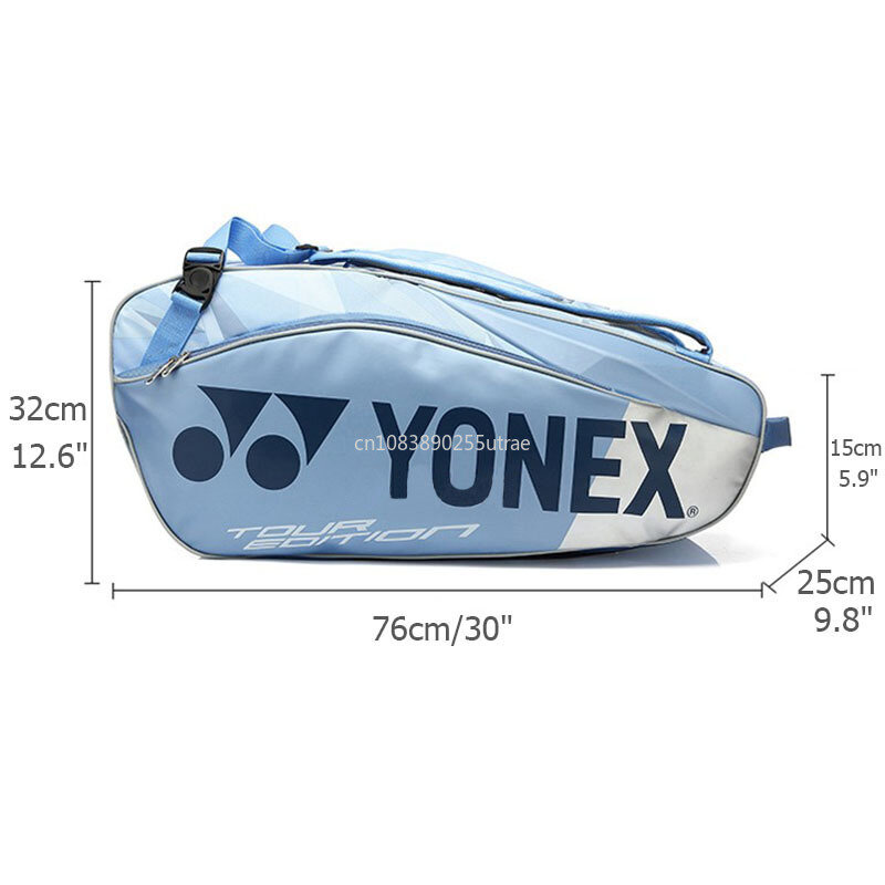 Yonex prawdziwa profesjonalna torba na rakietę tenisową jasnoniebieska torby sportowe dla kobiet plecak z kieszenią na buty