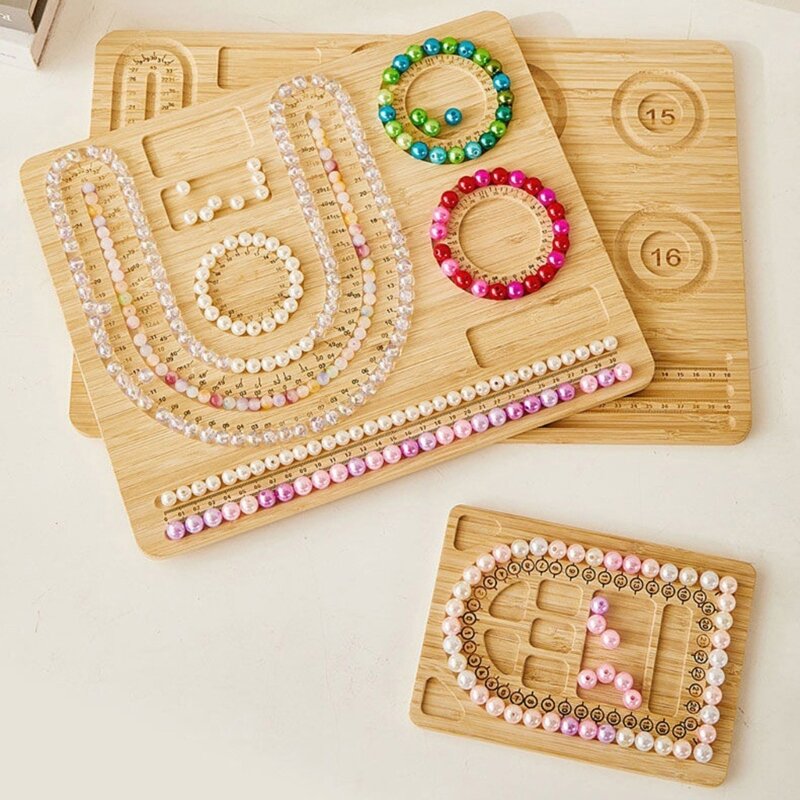 Planche à perles, plateau fabrication bijoux, plaque mesure taille, accessoires d'outils artisanaux 517F