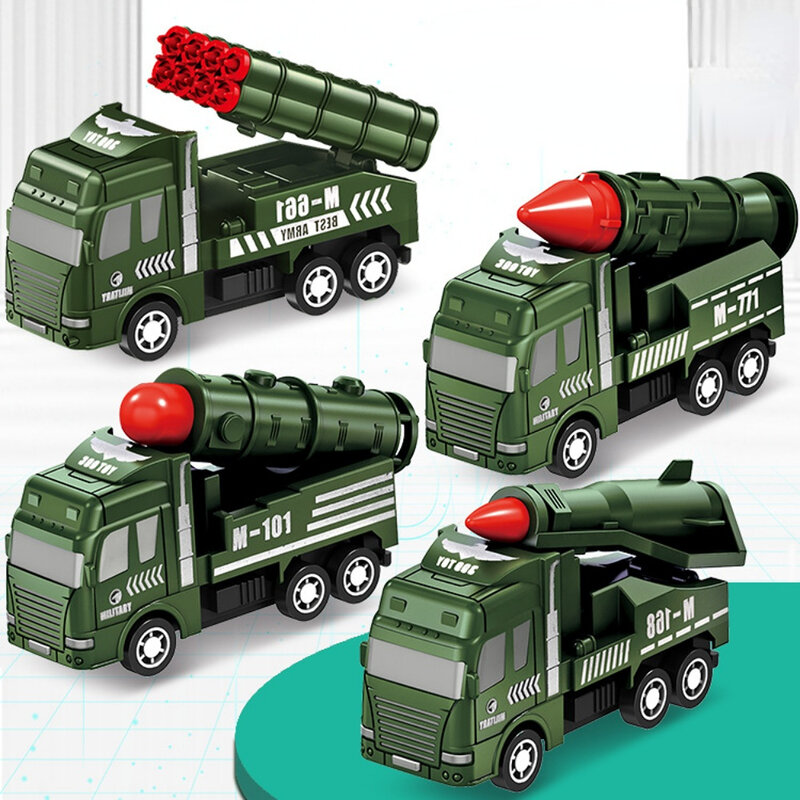 Coche de juguete para niños, camión de saneamiento de inercia, modelos de ingeniería militar, motor de fuego, regalo para niños, 4 piezas