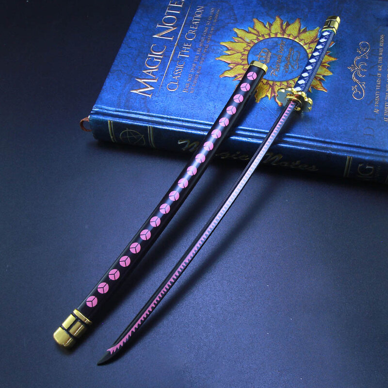 26cm satu bagian Zoro Sword Katanas Jepang mainan pisau belum dipotong mainan pedang Cosplay Anime Katana senjata Model Hadiah untuk anak laki-laki mainan anak-anak
