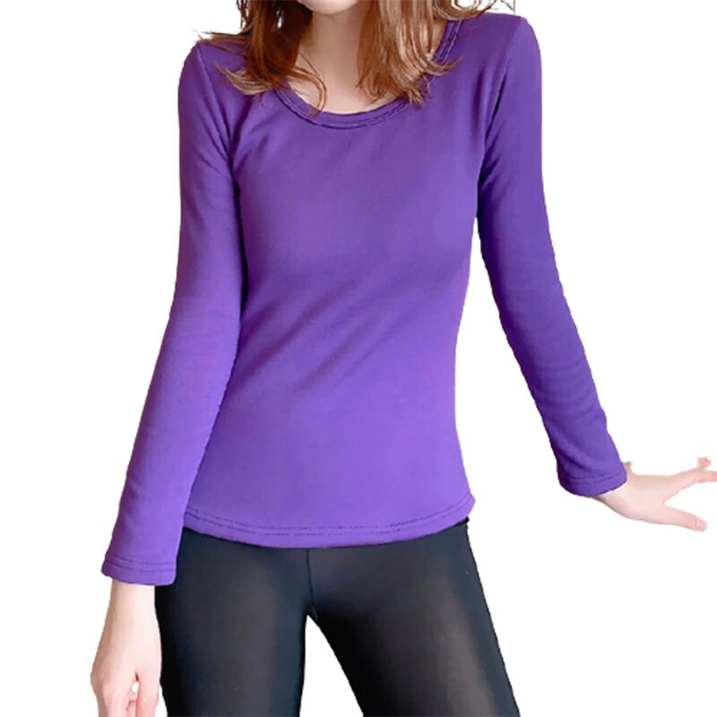 Women's Thermal Underwear Fleece Lined Winter Slim Fitted Long Sleeve Undershirt for Skiing Running and Workout