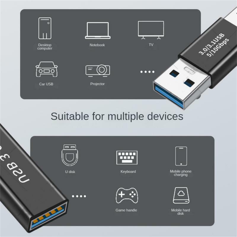 موصل طاقة USB صغير من النوع C ، مقبس قابس otg ، محول شحن ، كابل تمديد من النوع C للكمبيوتر المحمول ، الكمبيوتر اللوحي ، الهاتف ، 2 في 1 ، 1-10