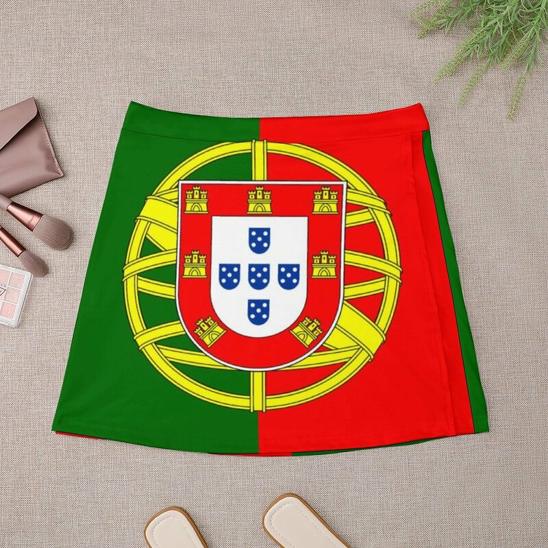 Мини-юбка Женская средней длины с флагом Португалии, лето 2023