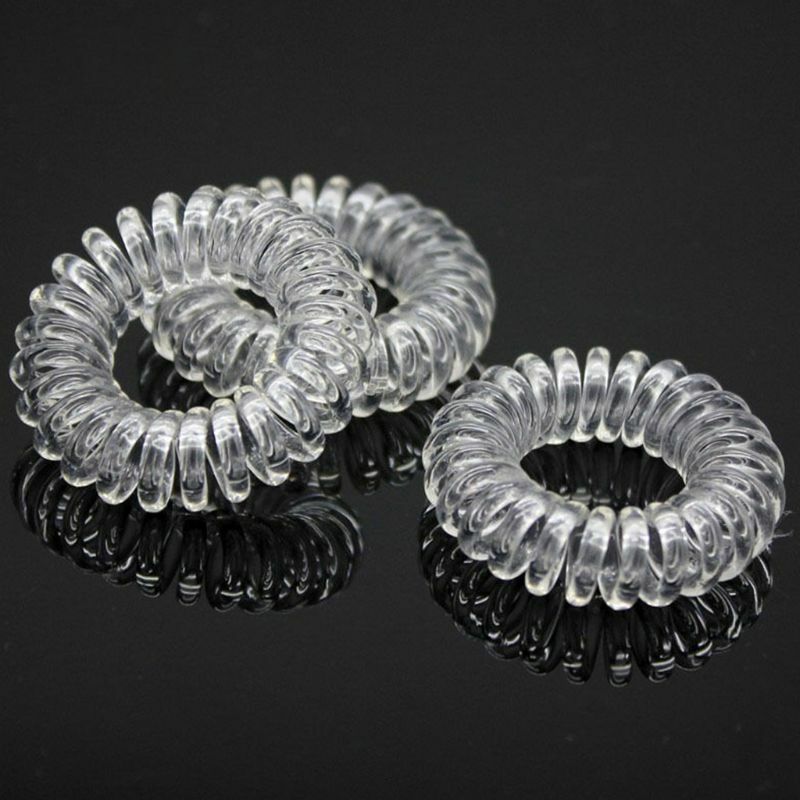 Y166 New Popular Candy Colored Transparent Hairwear Telephone Wire Rope Strip Of Hair