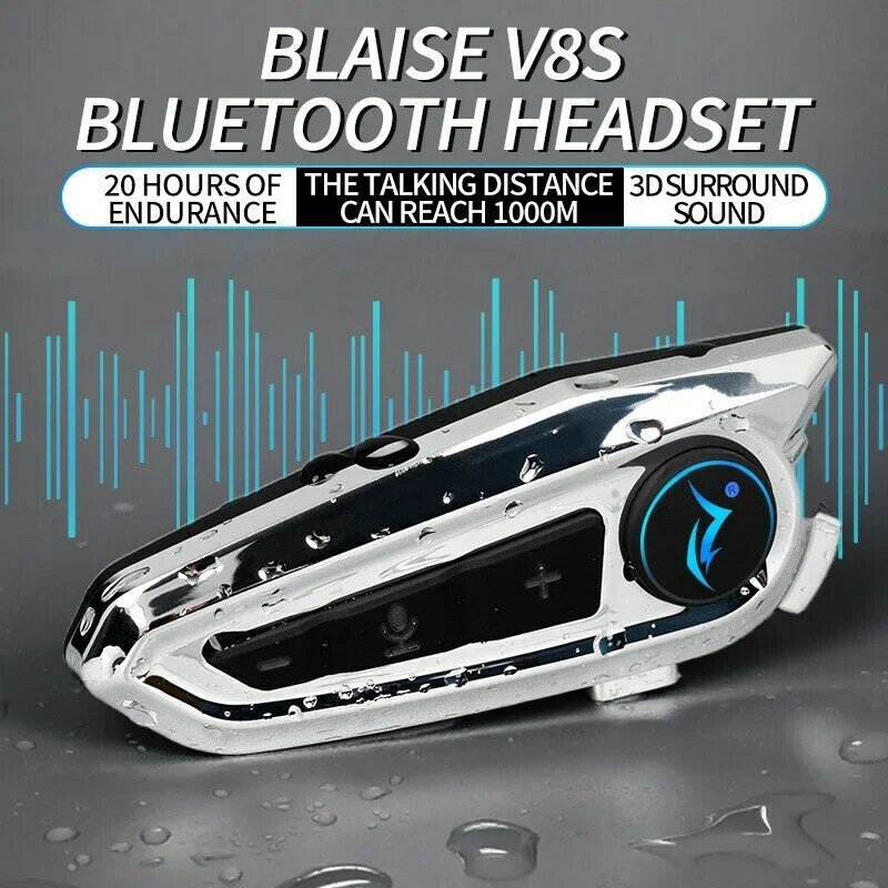 1/2x Music Interphone Bluetooth 5.3 casco moto interfono auricolare impermeabile 1000m Intercomunicador altoparlante auricolare