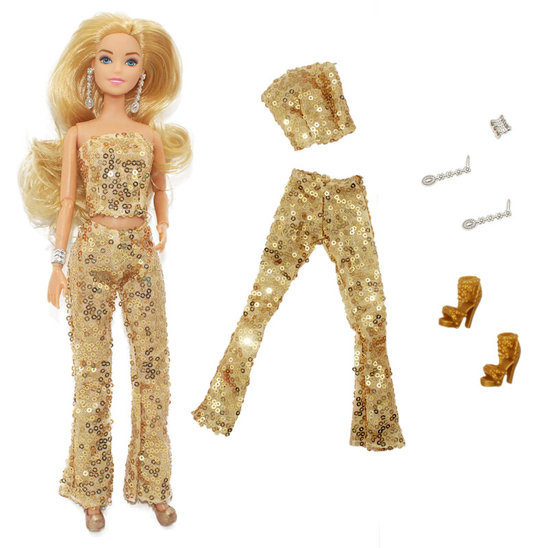 Gaun malam boneka cantik Longuette, untuk aksesori pakaian boneka Barbie, mainan untuk anak perempuan, hadiah ulang tahun hadiah Natal