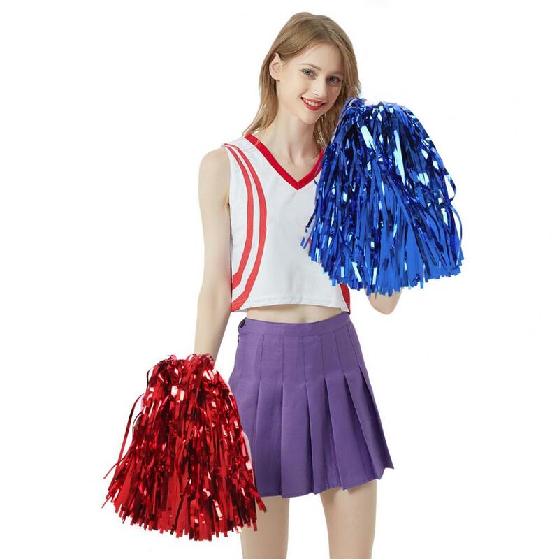 Pluizige Hand Bloemen Cheerleader Pompoms Sport Voetbal Basketbal Cheerleading Metallic Folie Pompoms Cheer Spirited Fun Pompoms