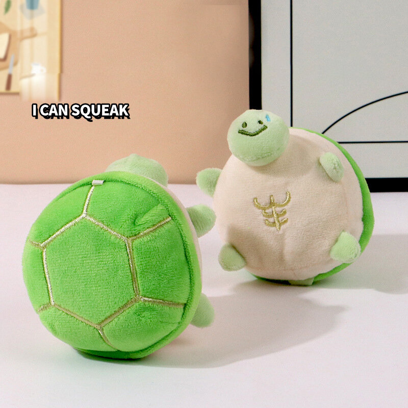 Cute Squeak Sea Turtle Plush Toy para crianças Chaveiro de pelúcia, Lovely Soft Plushes, Tortoise Dolls, presente de ano novo