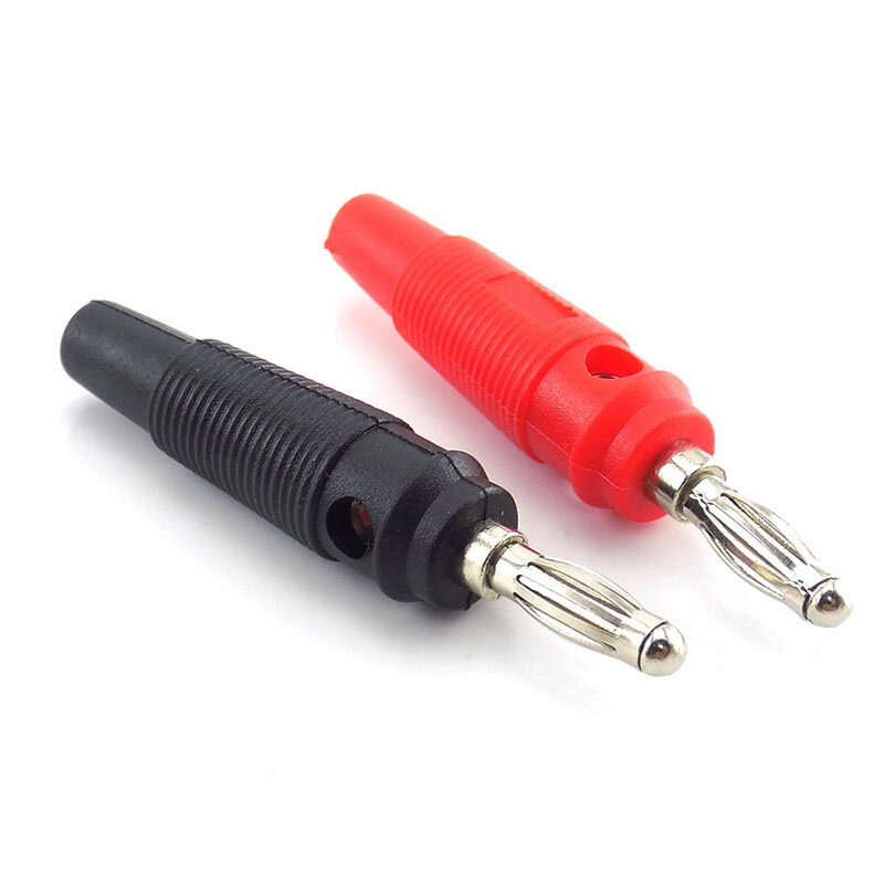 Adaptor konektor steker pisang hitam merah 4mm dapat ditumpuk sisi tanpa solder untuk Speaker Video Audio AV konektor DIY H10