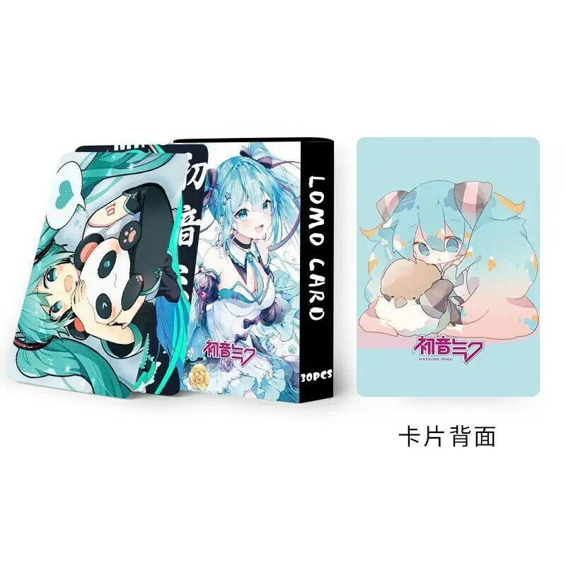 Hatsune-Tarjeta Lomo de Anime japonés Miku, 1 paquete/30 juegos de cartas pequeñas con postales, Mensaje, foto, regalo, juguete de colección para fanáticos