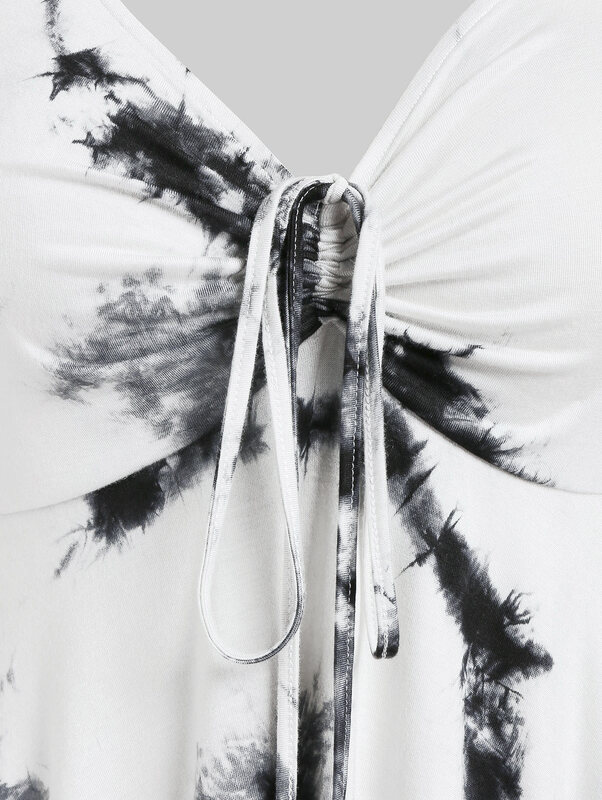 ROSEGAL-Camiseta sin mangas con lazo teñido para mujer, camiseta sin mangas con cuello en V Irregular, suave, ligera, Túnica, chaleco, talla grande 5XL