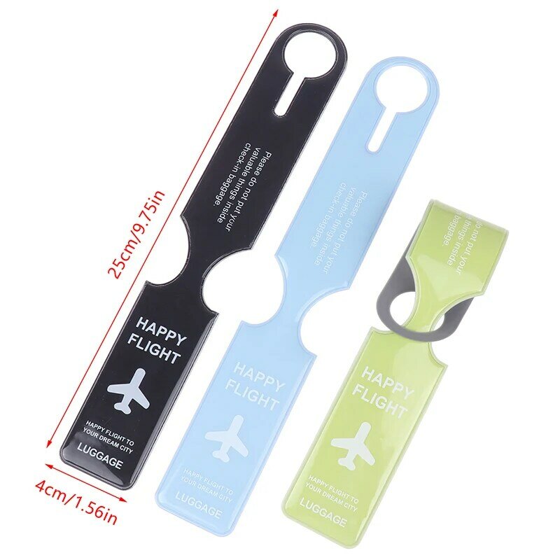 1PCS Luggage Label Cute Luggage Tags Straps Suitcase Id Name Address Identify Tags Airplane PVC Accessories
