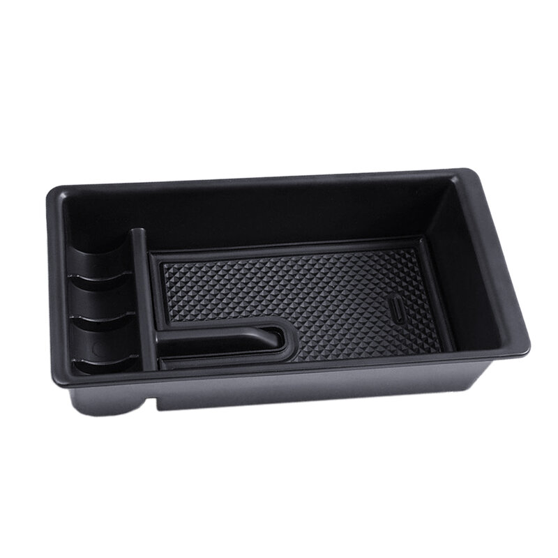 Kotak penyimpanan sandaran tangan konsol tengah mobil Organizer baki cocok untuk Toyota Tacoma plastik ABS hitam