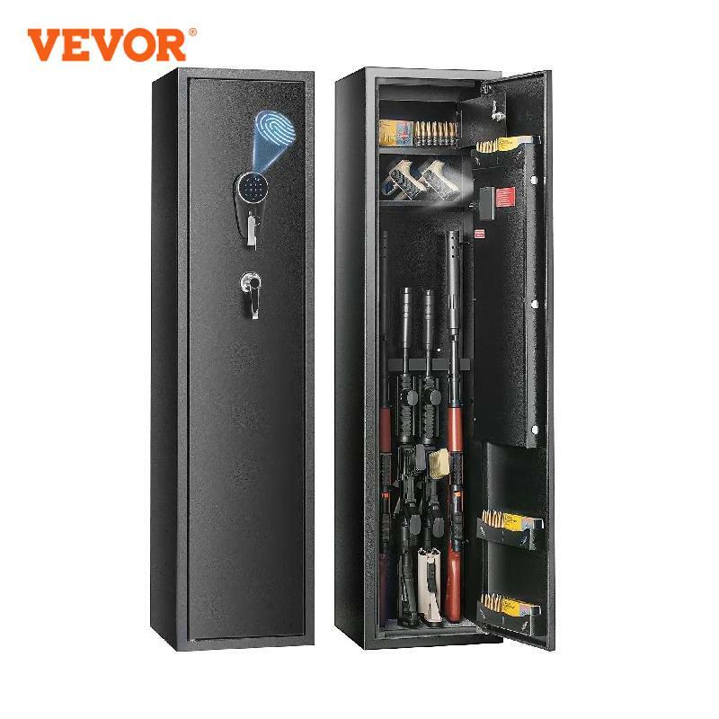 VEVOR 6 Rifles Gun Safe Rifle Safe W/ Fingerprint & Digital Keypad Lock Removable Gun Storage Cabinet W/ Built-in Storage Locker