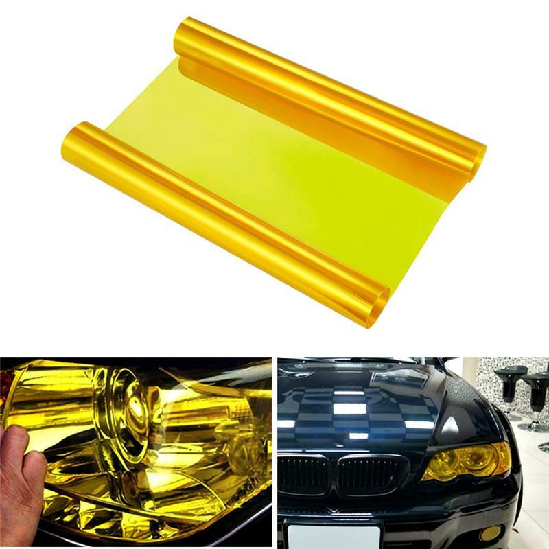 Golden Yellow PVC Car Headlights Taillight Tinting Film Fog Stretchable Auto Taillight Tint StickersCar Light Film Car Styling