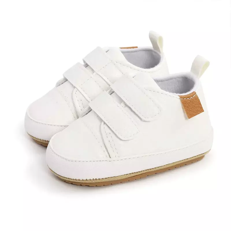 2024 Unisex Baby Boys Girls High-Top Ankle Sneakers Soft Rubber Sole Infant Crib Shoes Toddler First Walkers