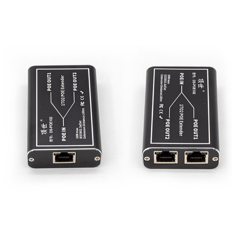 PEGATAH POE Extender 2 Port, jaringan 100/1000M Repeater saklar 30W IEEE802.3af/at Plug & Play untuk PoE Switch NVR kamera IP