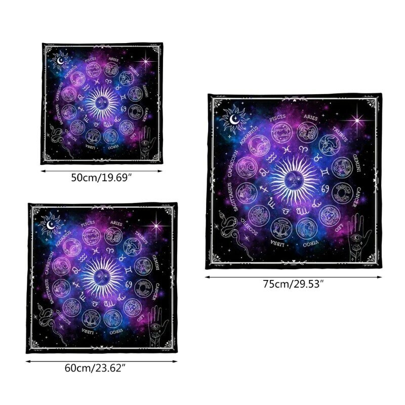 Obrus na karty tarota 12 konstelacji ołtarzy obrusowe wróżby obrusy kwadratowe gobeliny czarownice