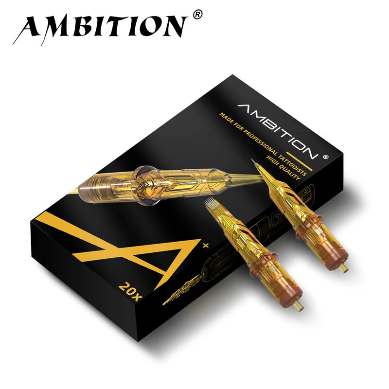 Ambition-cartucho de tatuaje Glory 20 piezas, suministro de agujas para máquina de tatuaje, SMP, maquillaje permanente esterilizado, varios tamaños, RL, RM, M1, RS