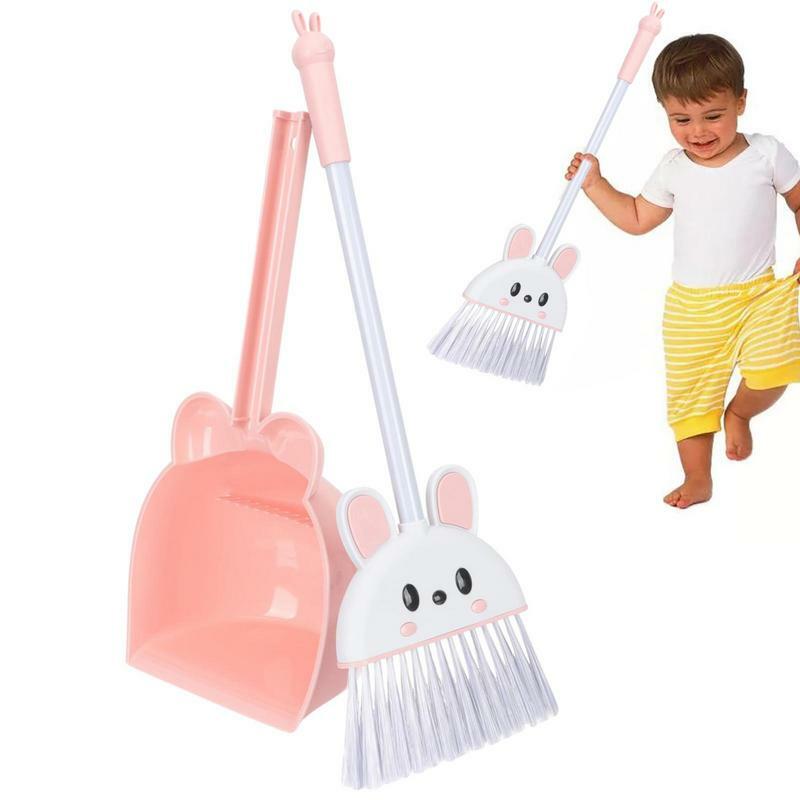 청소 척 놀이 장난감 1 세트 (빗자루 1 개 + 쓰레받기 1 개)-빗자루 쓰레받기 세트, 쓰레기 삽 청소 장난감, 작은 빗자루