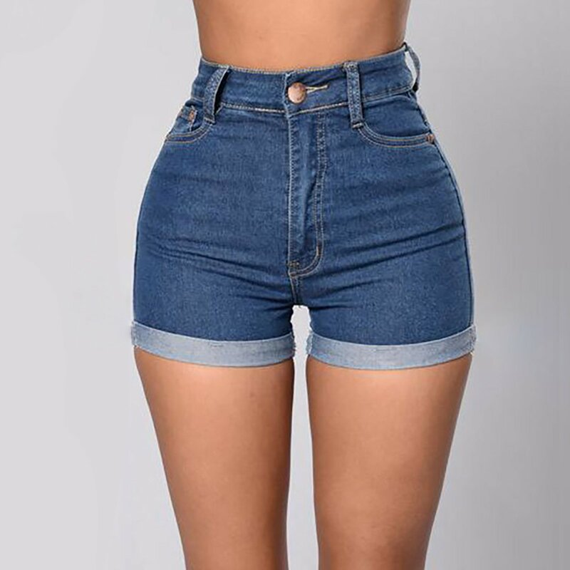 SkinnyJeans-Pantalones Cortos de cintura alta para mujer, Vaqueros Cortos de verano, 2024