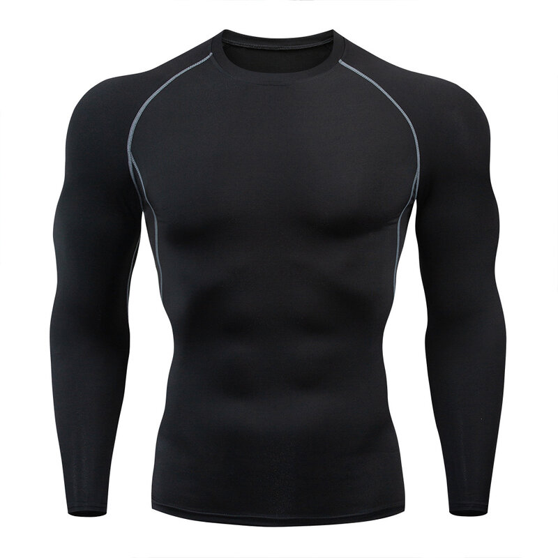 T-shirt de compressão rápida para homens, Running Sport T Shirt, Tops de Fitness, Training Tee, camisas apertadas