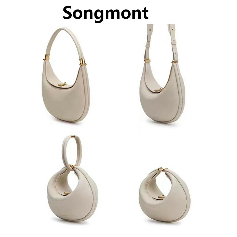 Songmont Damen Luxusmarke Mode Mond Tasche Single Shoulder Achsel Tasche Umhängetasche