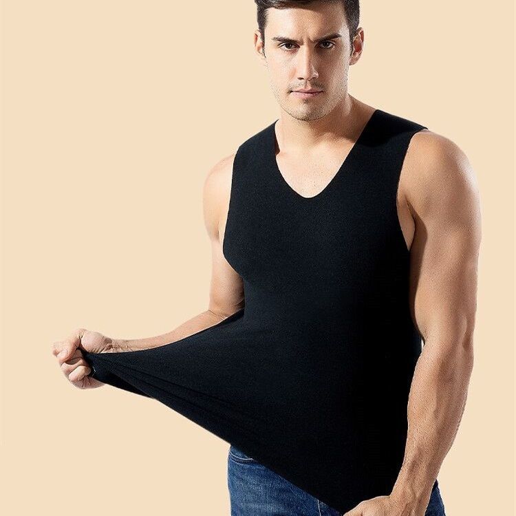 2023 Men Winter Clothing Solid Color Cell Tops Body Underwear Sleeveless Invisible Thermal Warmer Tank Tops Male Underwear C37