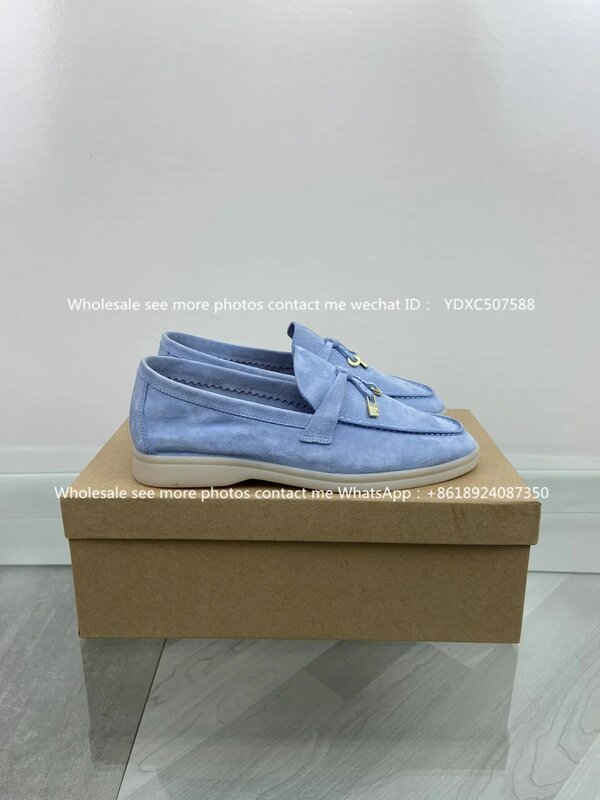 Sepatu loafer Suede sol datar wanita, sneaker kasual dengan dekorasi rumbai, Kasut tunggal berjalan musim semi/panas