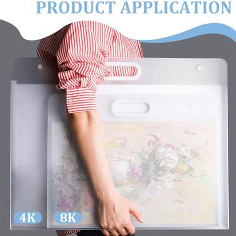 2Pcs Plastic Art Folders Rectangular Art Storage Box For Painting Sketch Photography Art