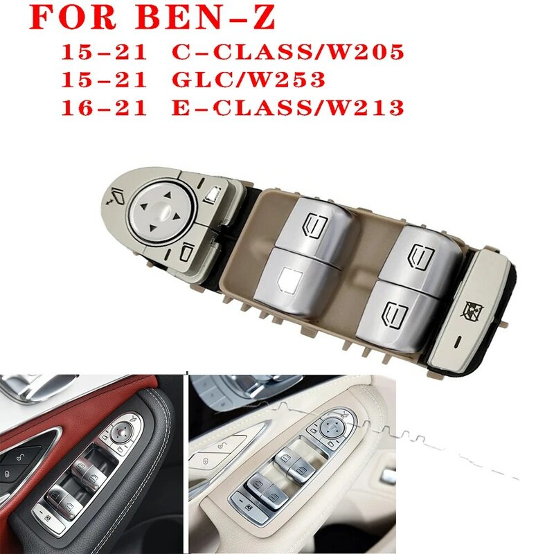 Untuk Ben-z c-class W205 glc-class W253 rakitan sakelar kontrol kaca jendela listrik depan kiri
