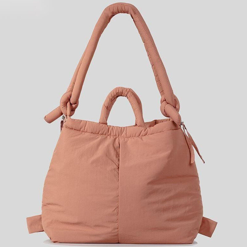 Bolsa de nylon feminina com cordão, mochila de ombro, grande capacidade, casual, de alta qualidade, mensageiro, tiracolo luxuoso