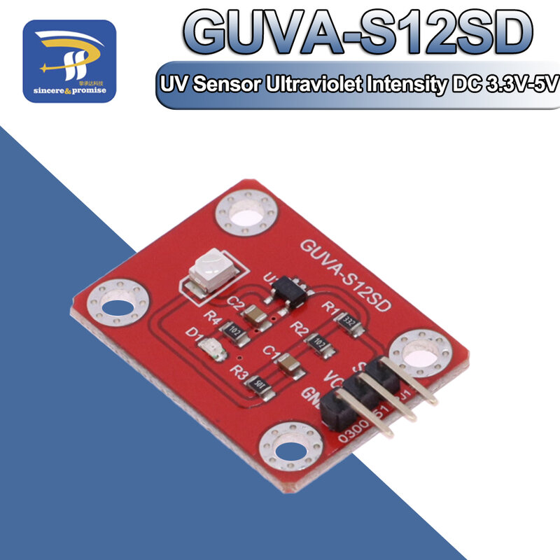 Cc ultravioletta solare 3528-5V del modulo di intensità del sensore UV 240-370nm GUVA-S12SD 3.3 per Arduino /Raspberry pi