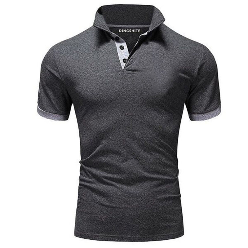 Nowe koszulki Polo dla mężczyzn na co dzień w jednolitym kolorze Slim Fit męskie Polo letnie klapy męska bluzka modne ubrania męskie