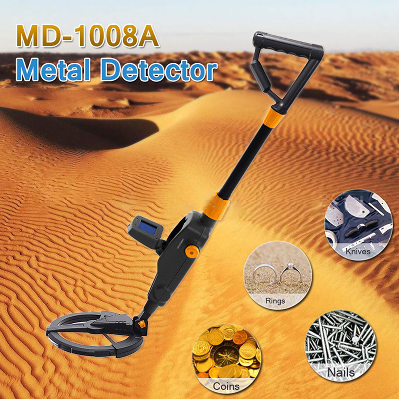 MD1008A detektor logam bawah tanah, alat pencari harta karun tampilan Digital LCD Pinpointer emas perak perhiasan