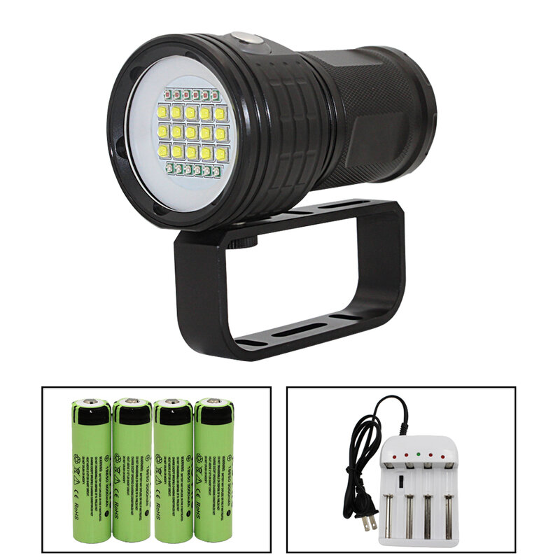 XHP70 XHP90 LED torcia subacquea fotografia luce Video subacquea 100m impermeabile XM L2 led torcia subacquea 18650 lampada tattica