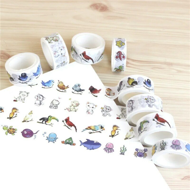 Plester Washi desain pribadi berperekat dekorasi warna selotip Washi kertas cetak kustom