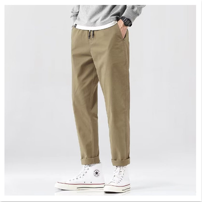 Celana santai pria untuk bisnis, celana panjang lurus tipis Slim Fit musim semi/panas 2023 J0006